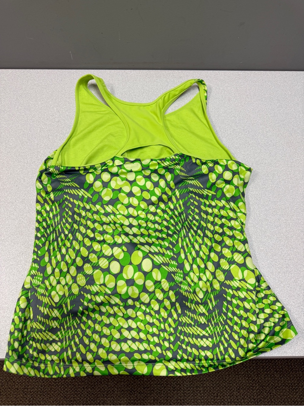 Xersion Neon Green Patterned Racerback Tank - Picture 7 of 13